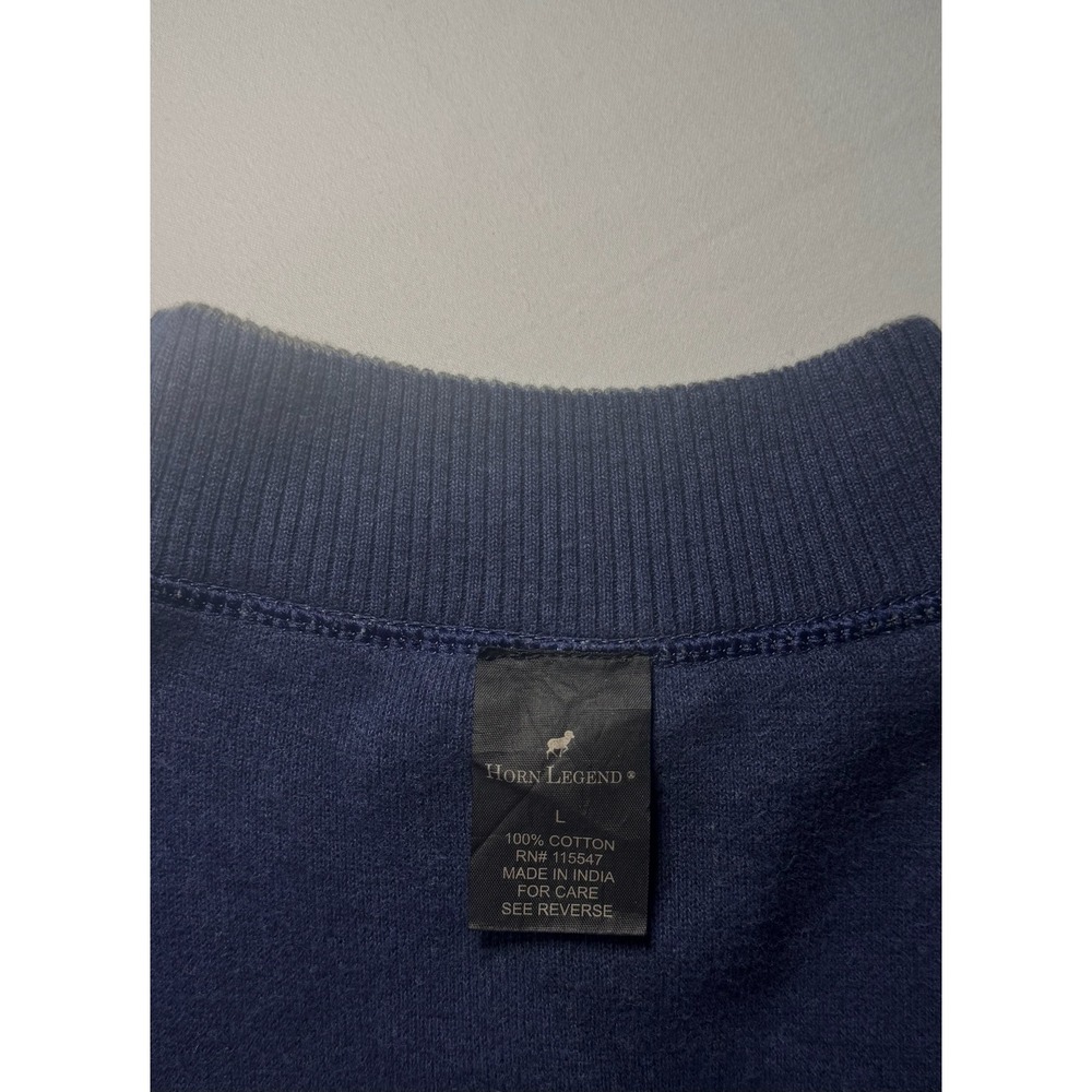 Horn Legend Reversible Quarter Zip Vest Gray Navy Blue 100% Cotton Mens Large - Picture 2 of 8